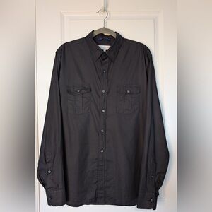 Teddy Stratford Men’s The NYTD Two-Pocket Twill Zip Shirt Black Size 4/Large